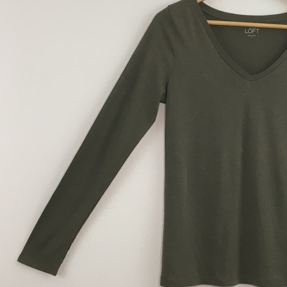 LOFT | Olive Green Long Sleeve Top